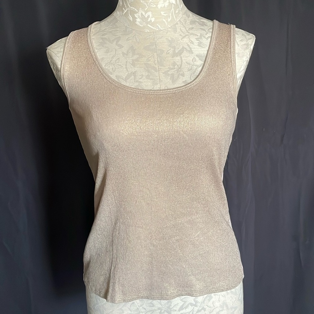 Cute Tahiti small shimmer gold tank.